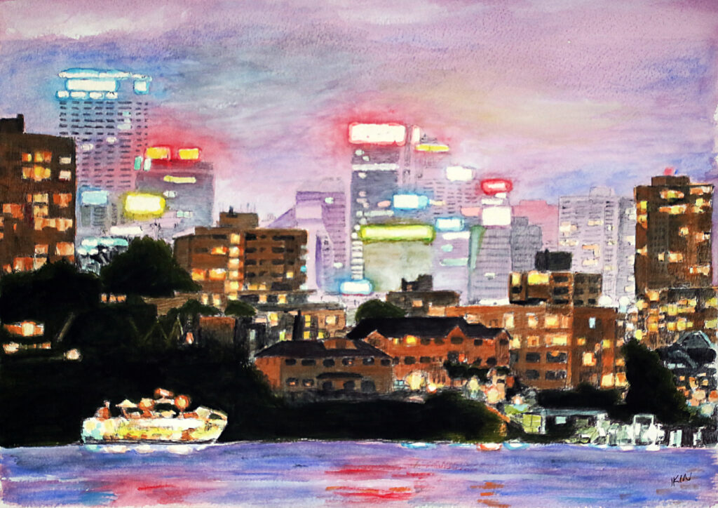 Picture of North Sydney on a rainy evening by Dane Ikin