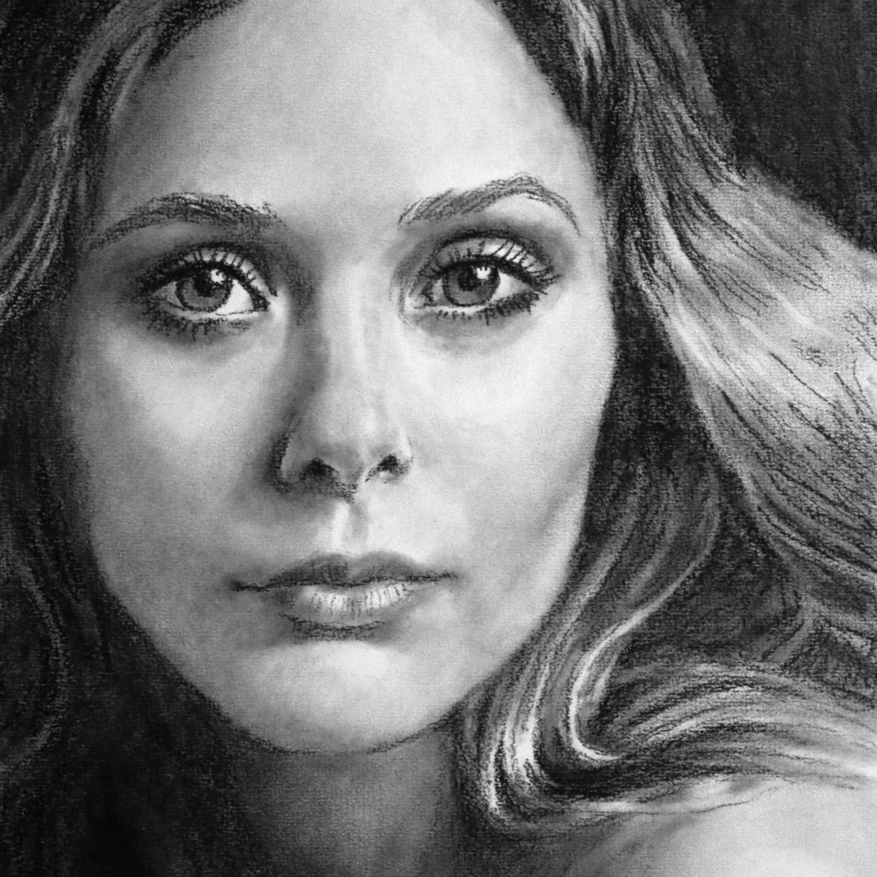 Elizabeth Olsen drawing by Dane Ikin