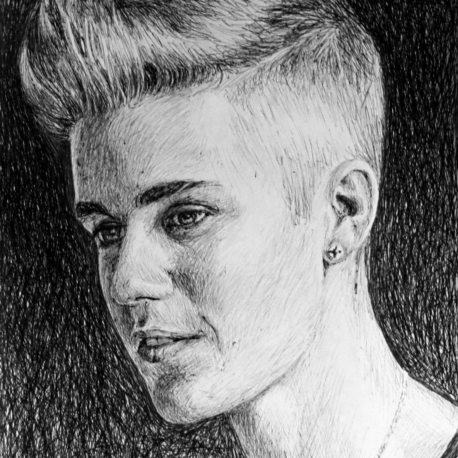 Justin Bieber drawing by Dane Ikin
