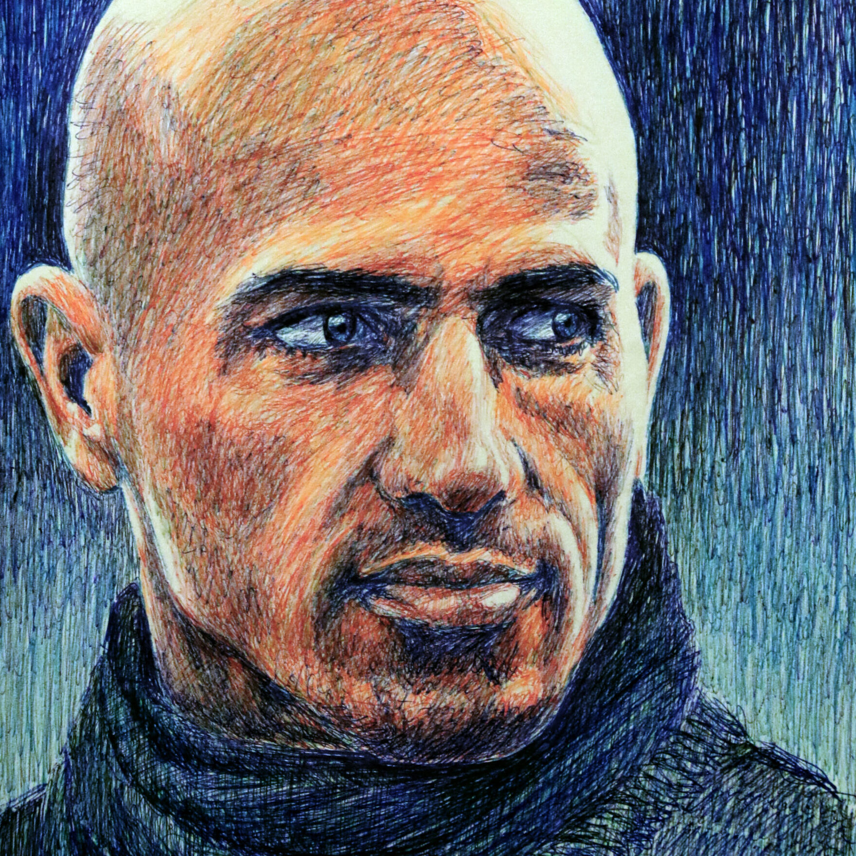 Drawing of Kelly Slater by Dane Ikin