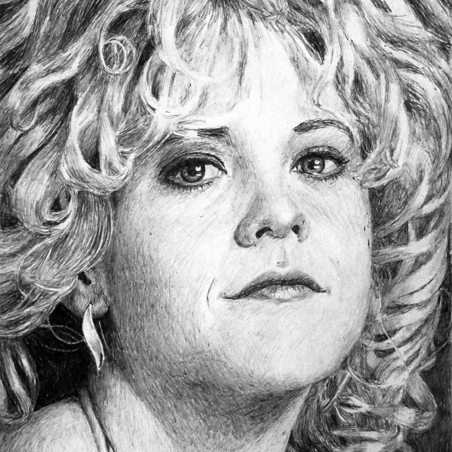 Meg Ryan drawing by Dane Ikin