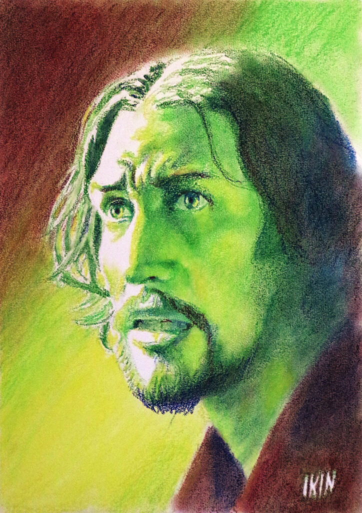Fearful drawing of Adam Driver
