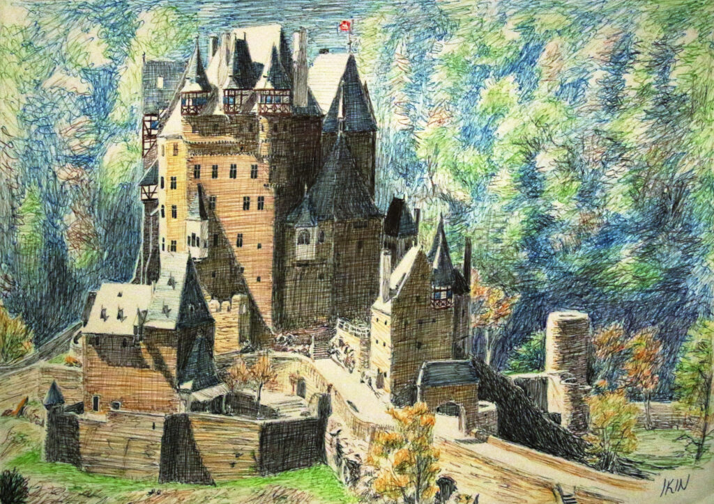 Drawing of a German castle