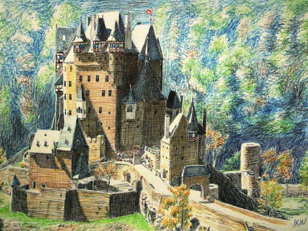 Drawing of a German castle
