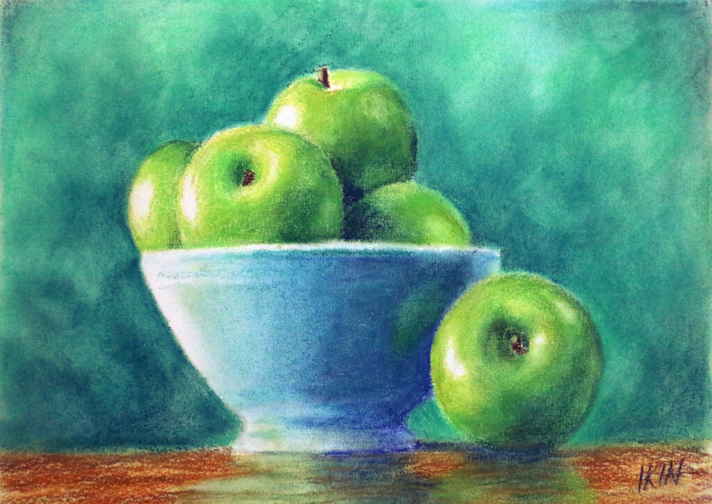 Drawing of a bowl of apples
