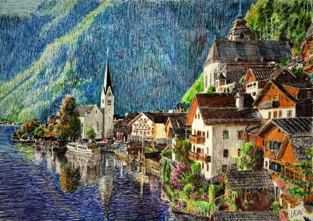 Drawing of Austrian township
