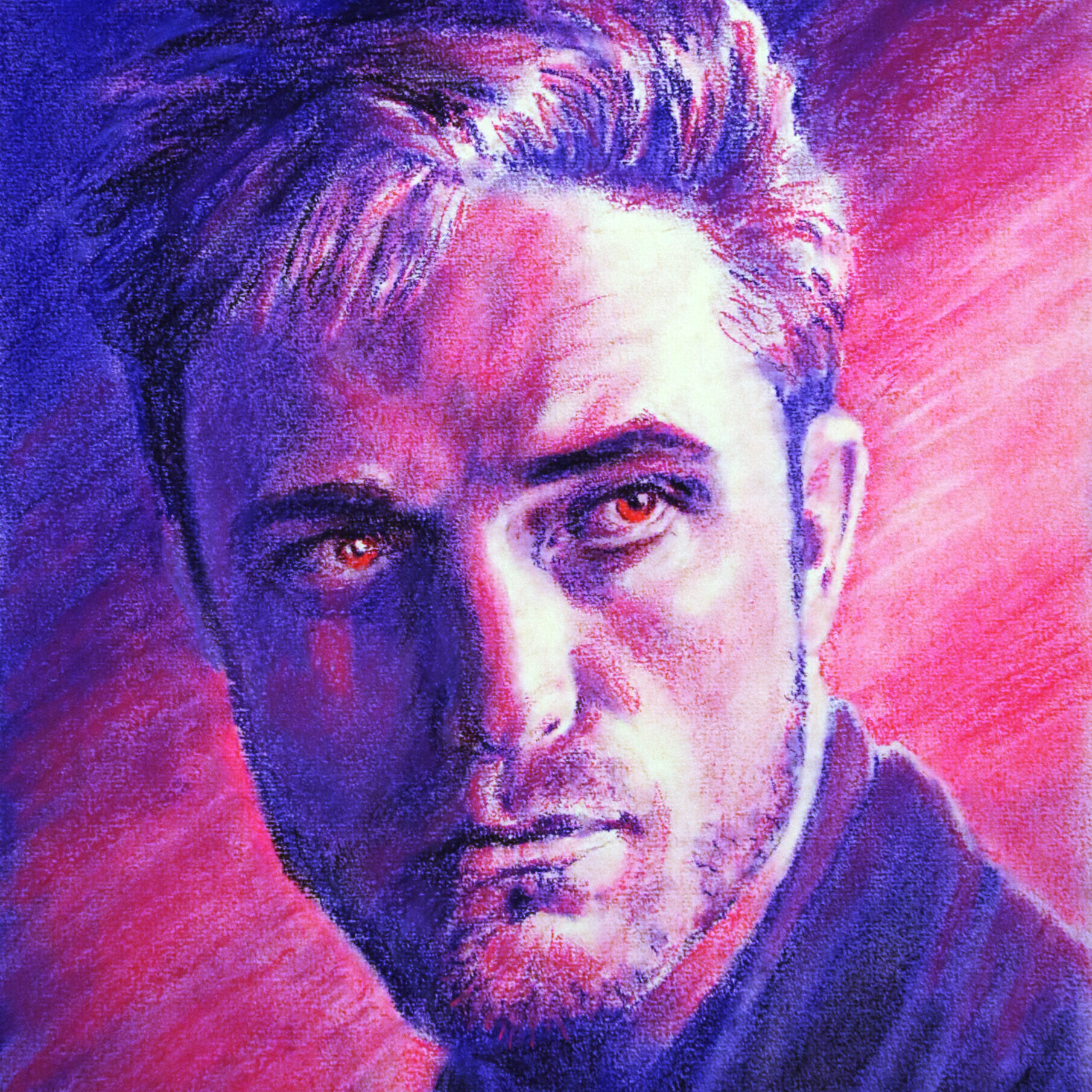 Malevolent drawing of Robert Pattinson