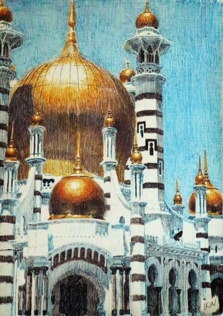 Drawing of a mosque in Malaysia