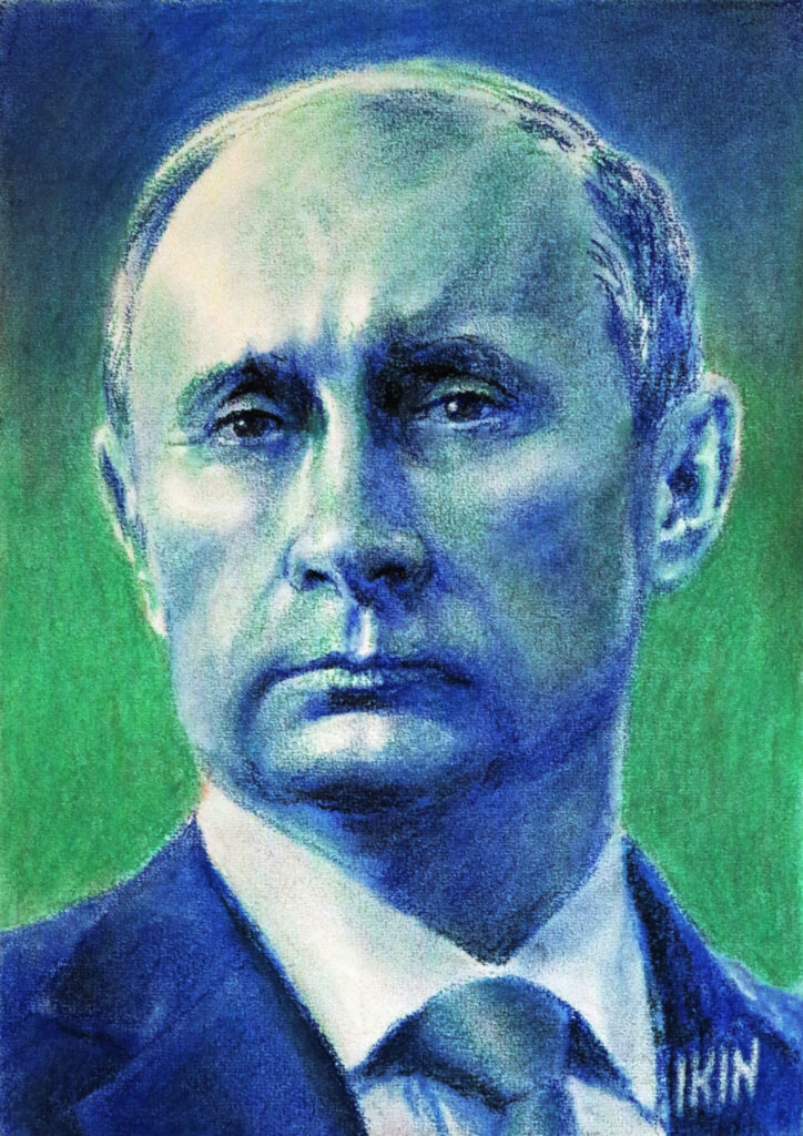 Callous drawing of Vladimir Putin