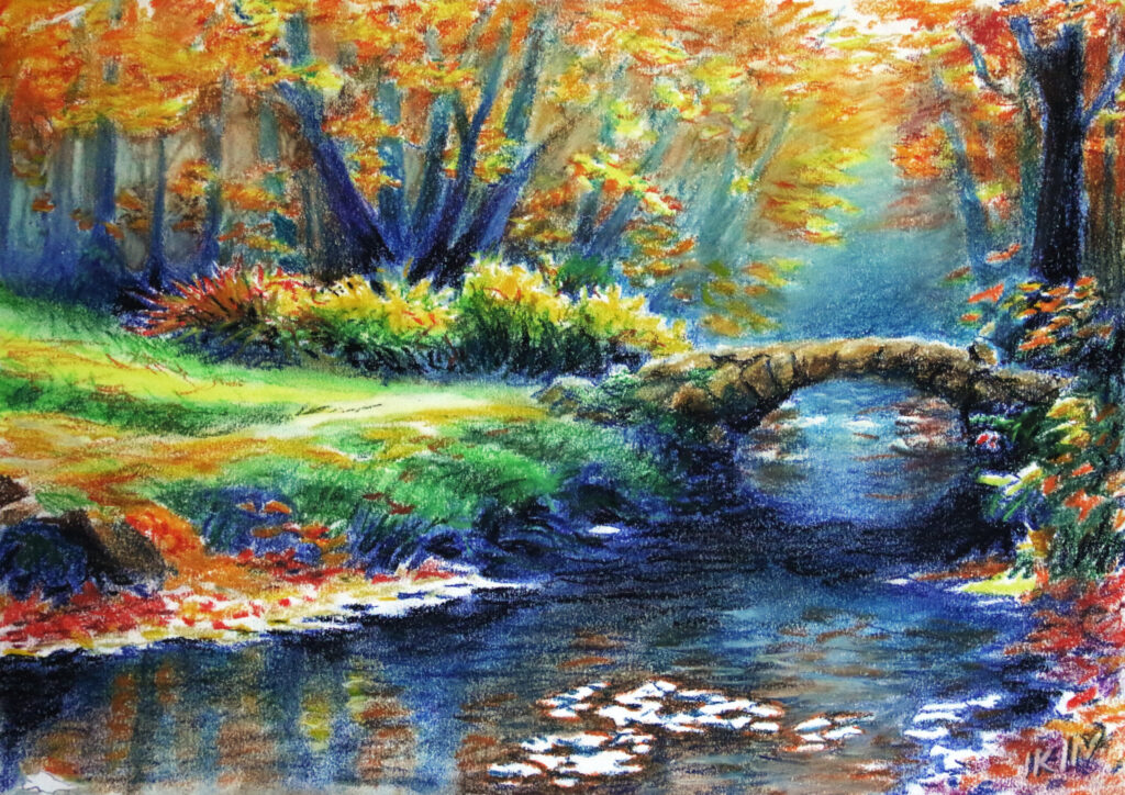Drawing of a bridge in the bush
