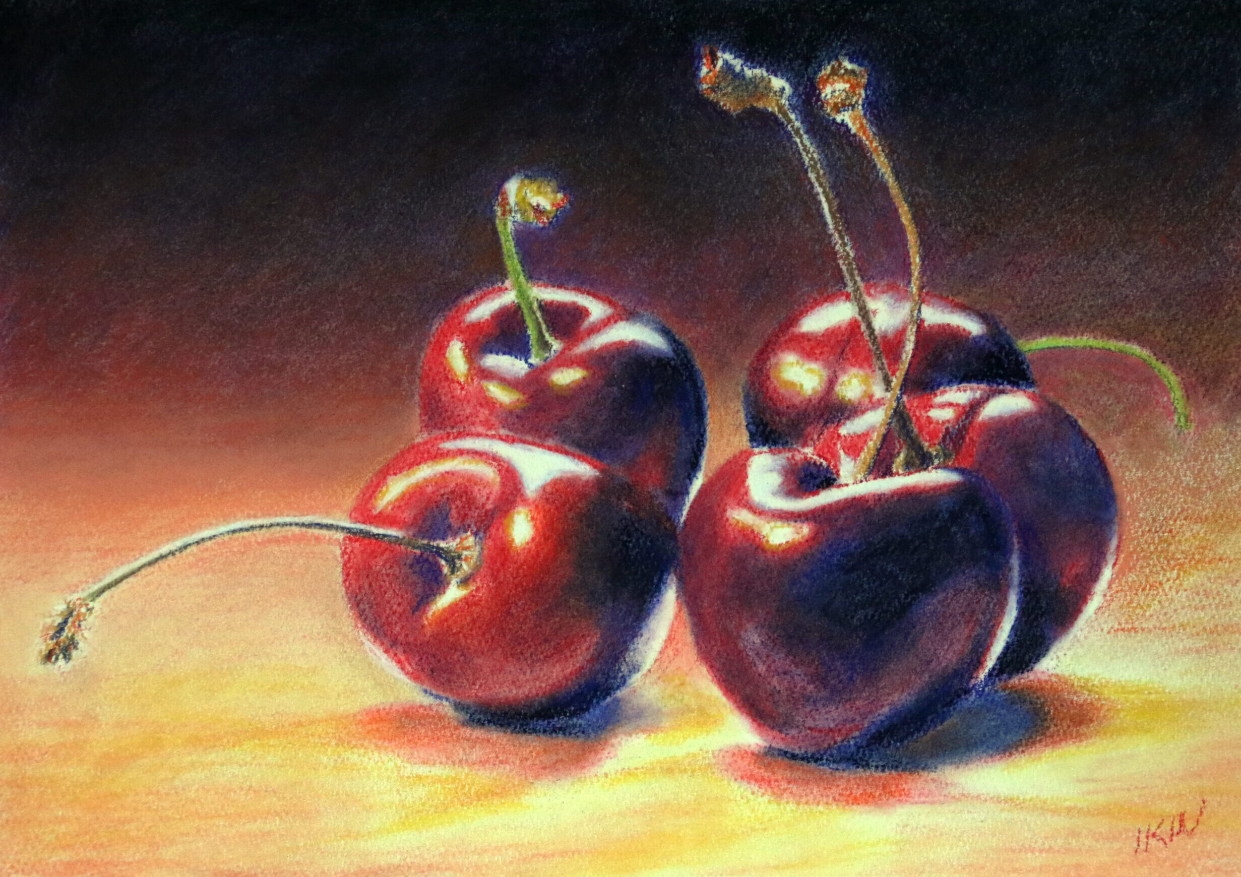 Drwing of cherries
