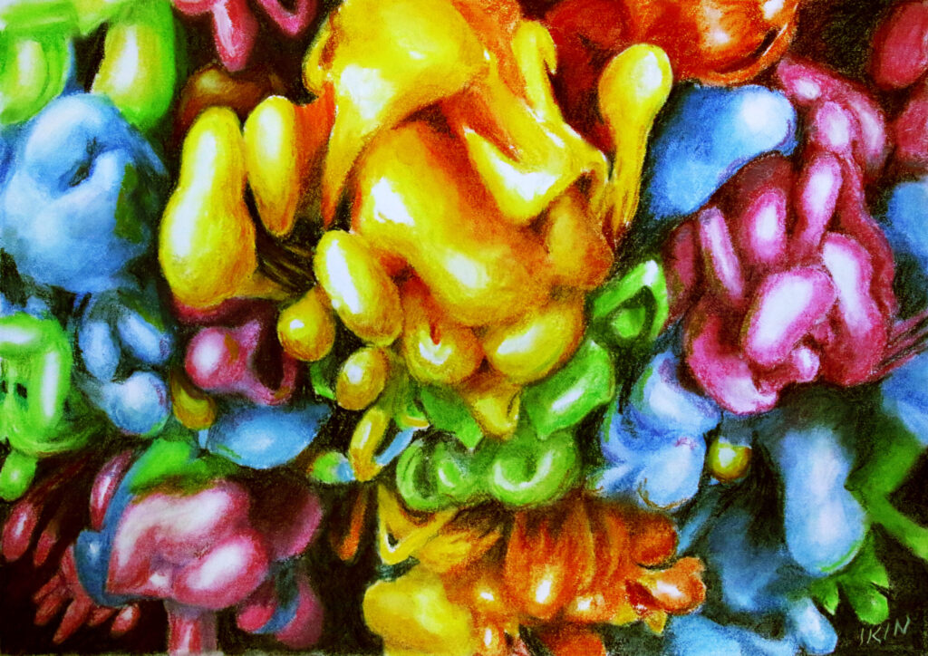 Drawing of colourful shapes