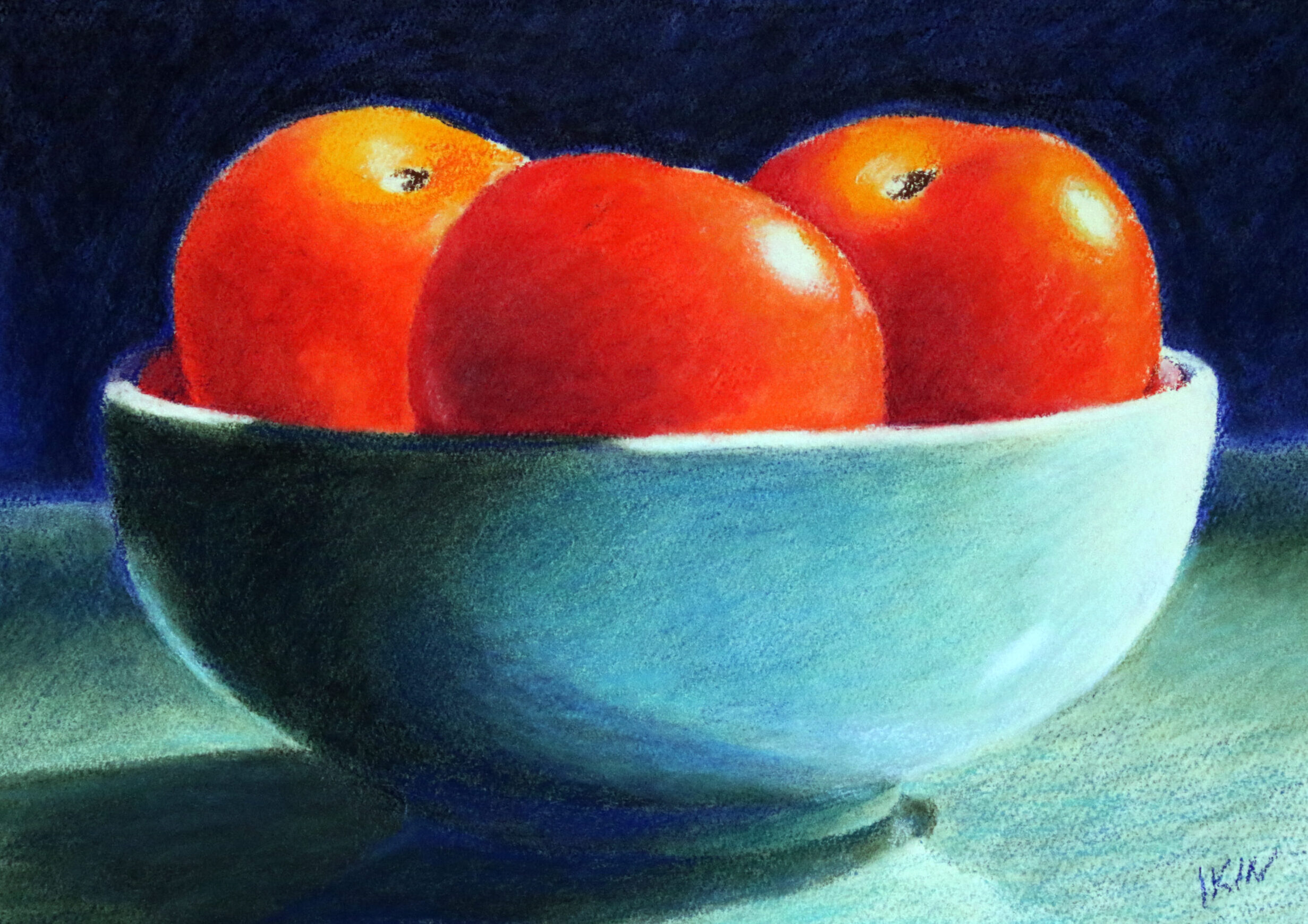 Drawing of a bowl of tomatoes